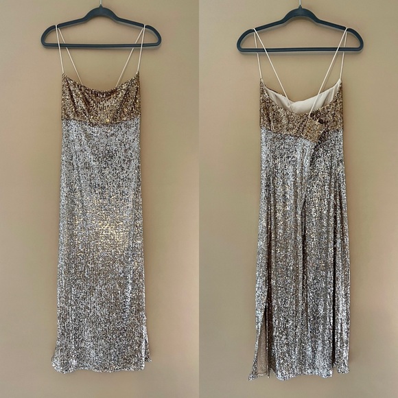 NWT Anthropologie Sachin & Babi Colorblocked Sequined Midi Dress - Picture 4 of 16